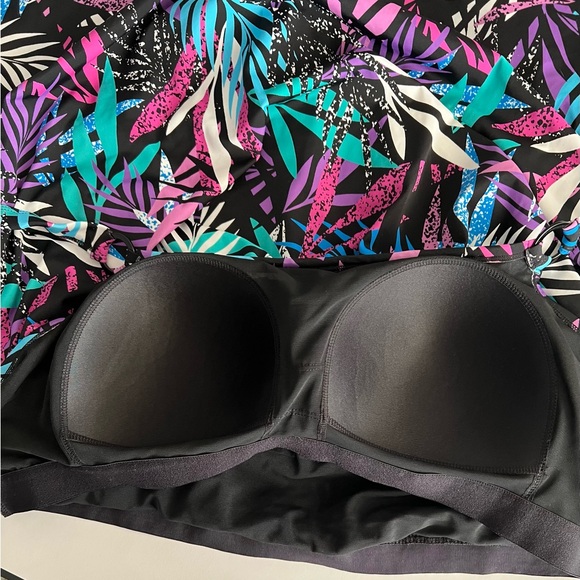 Tummy Control Sz 22 Swim For All 365 Romper Tank Overlay Swim Suit Adj Straps - Picture 4 of 13